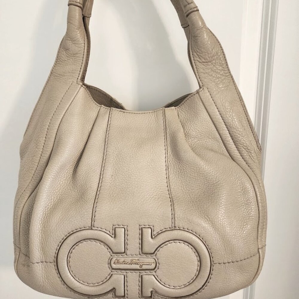 Ferragamo Gancini Leather Shoulder Bag